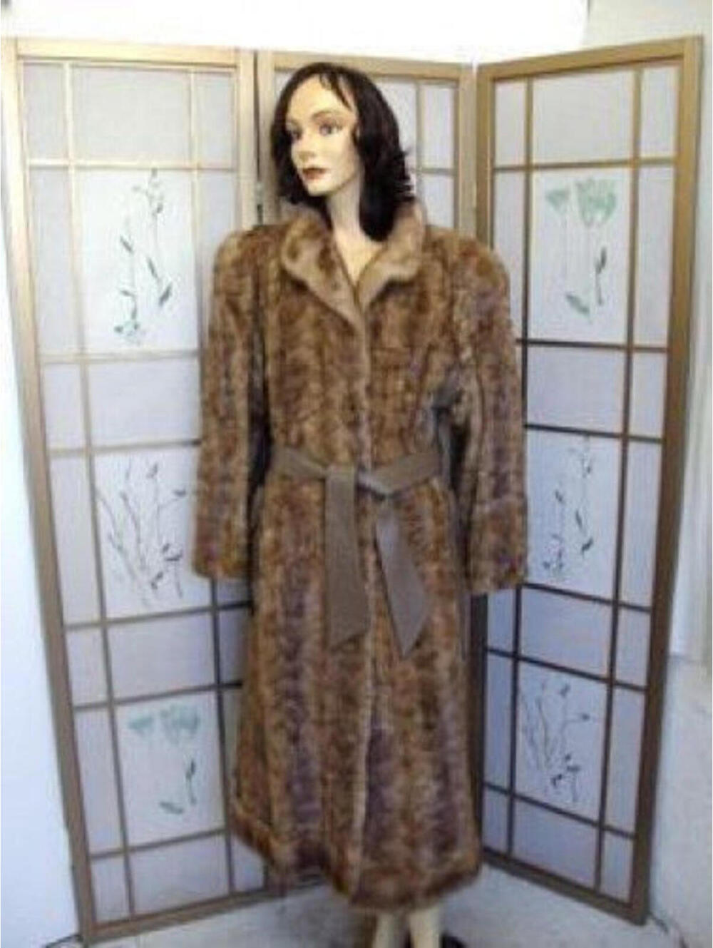 EXCELLENT PASTEL MINK FUR W/LEATHER COAT WOMEN SZ 6-8